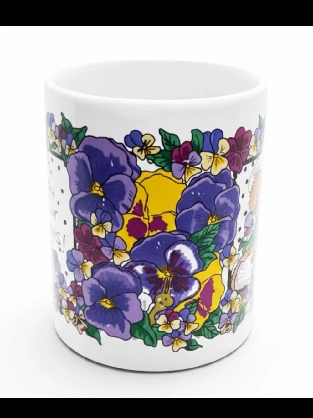 Vintage Suzie’s Zoo “A Pansy for Your Thoughts” Coffee Mug